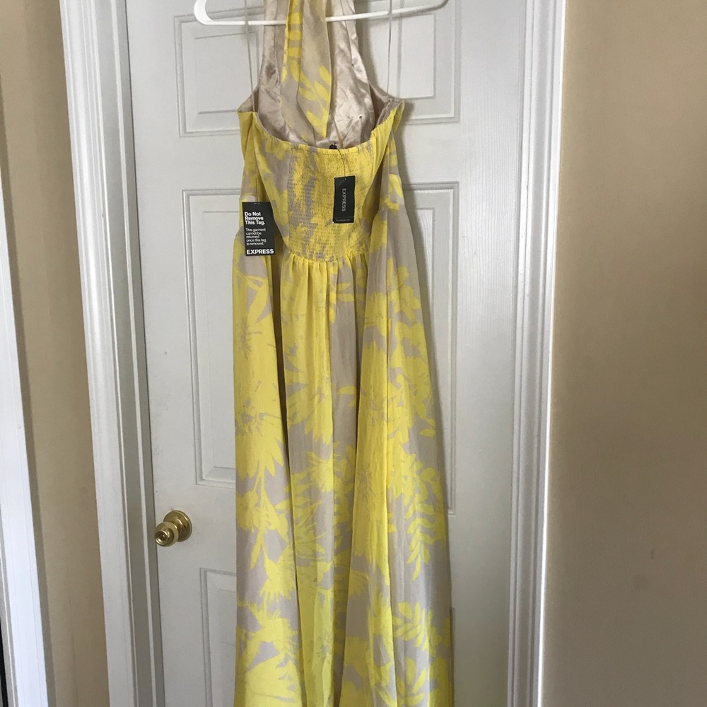 NWT yellow Express halter maxi dress